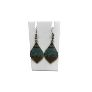 Boho stamped metal patina earrings